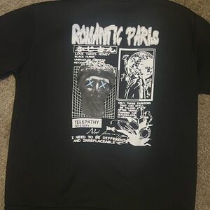 Graphic Black Sweatshirt with White & Blue Print